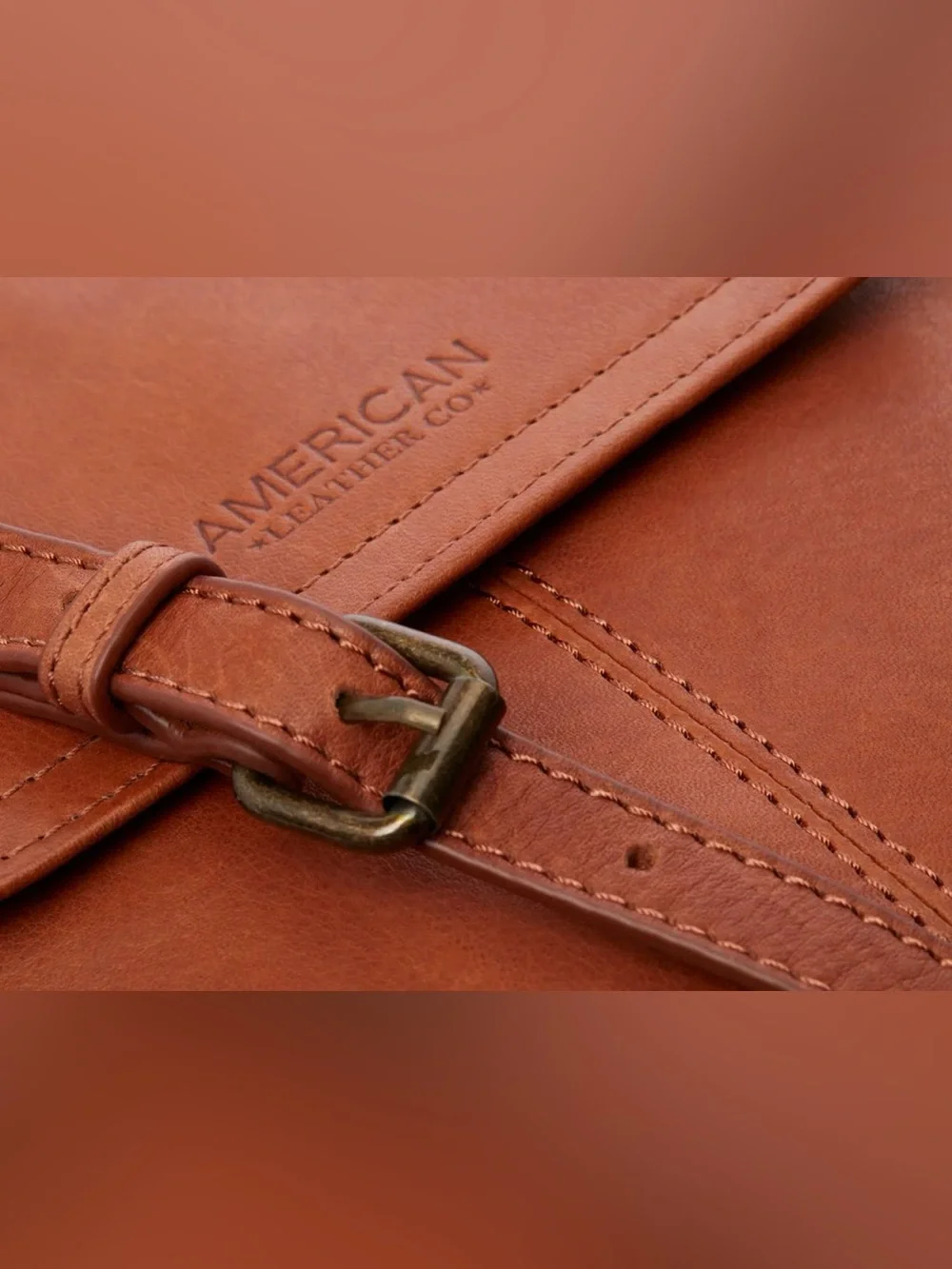 American Leather Co. Brandy Brown Leather Crossbody Bag